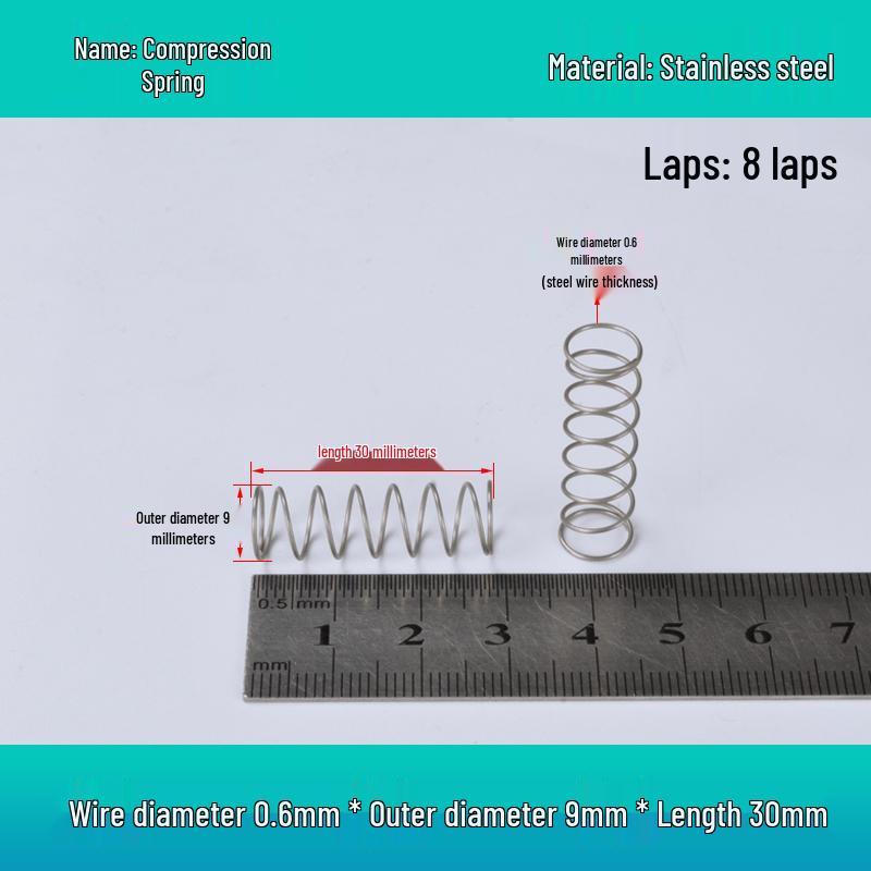 Y-förmige Edelstahl-Druckfeder, 0,6 mm Draht, 7-12 mm Außendurchmesser