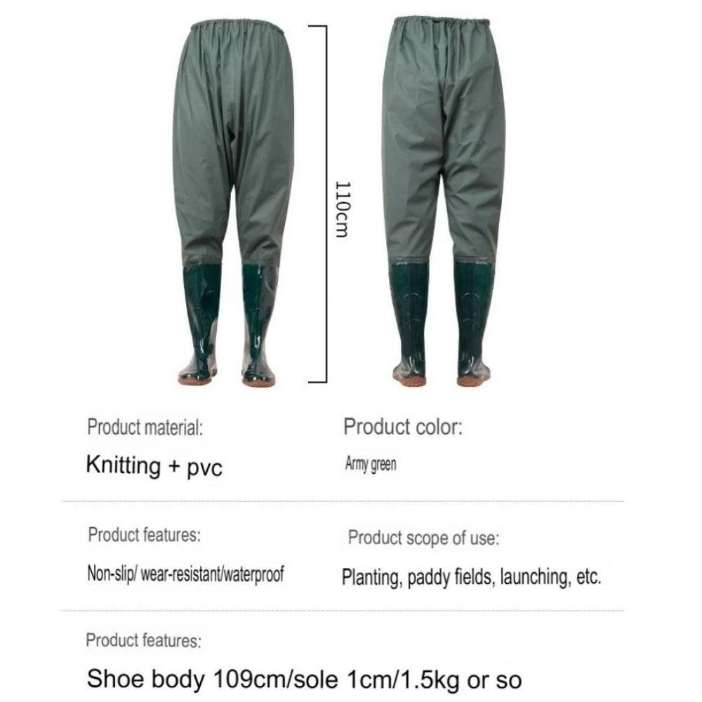 Plastic PVC Transplant Pants Wading Pants Shoes 10 Sizes Fishing Pants Integrated Fishing Pants