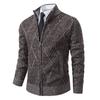 Autumn and Winter Men's Sweater Cardigan Fleece Stand-up Collar Men's Zipper Knitted Sweater Jacket Men's