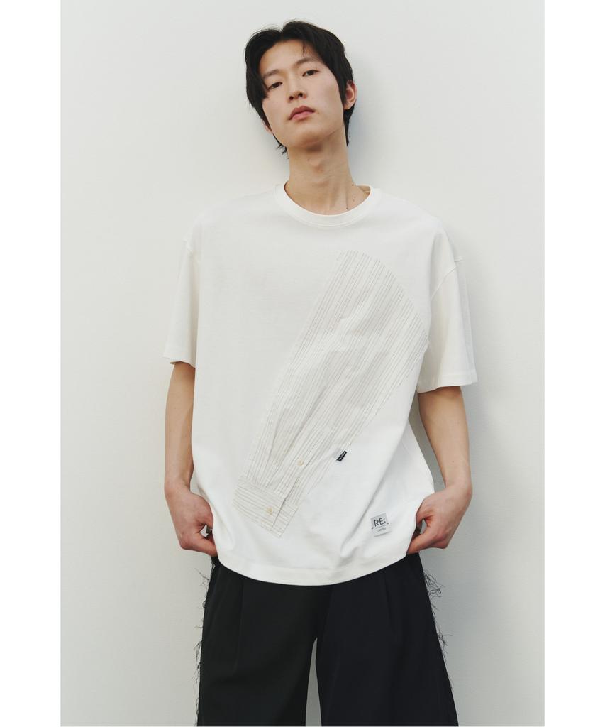 RECODE Sleeve Patch T-Shirt_Rktam25618Whx