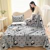 Thick Corals Fleece Grid Blanket Warm Throw for Home Travel Sturdy Machine Washable Polyester
