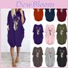 Women's Christmas Deer Pattern Printed Round Neck Dress With Full Sleeves And Stylish Design