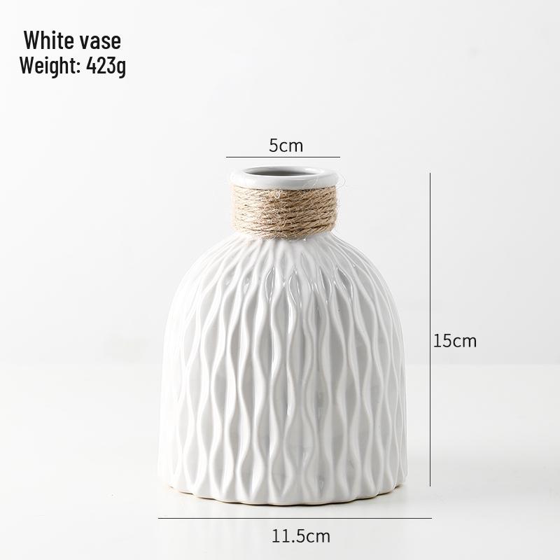 Yapay Çiçek Aranjmanları İçin Zarif Seramik Vazo - Oturma Odası veya Yemek Masası Dekorasyonu İçin Mükemmel