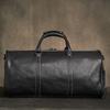 Geantă de călătorie pentru bărbați, din piele naturală, ocazională, geantă pentru bagaje de mână, geantă de fitness de mare capacitate, buzunar pentru pantofi pentru laptop de 18 inchi