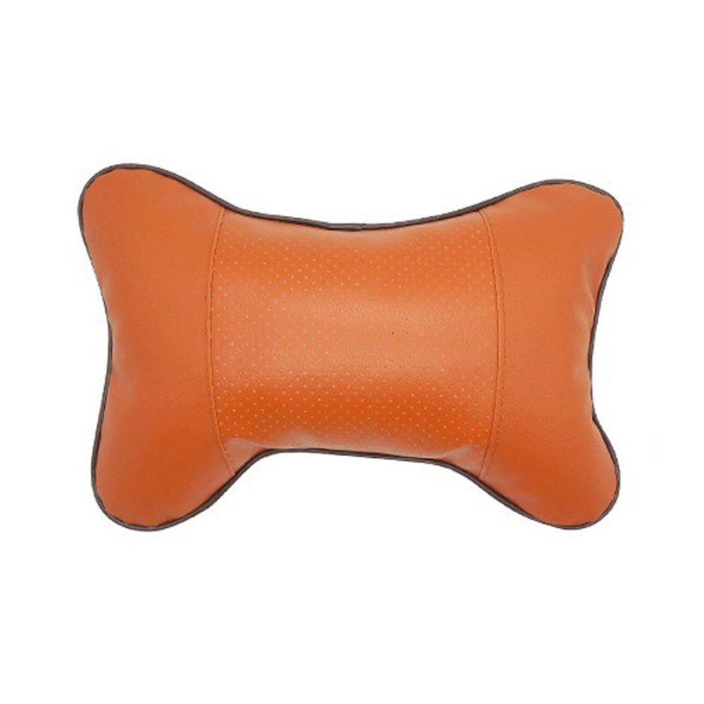 PU Leather Car Neck Support Pillow Elastic Soft Breathable Mesh Cervical Spine Cushion Fiber Fill Universal Headrest Pillow