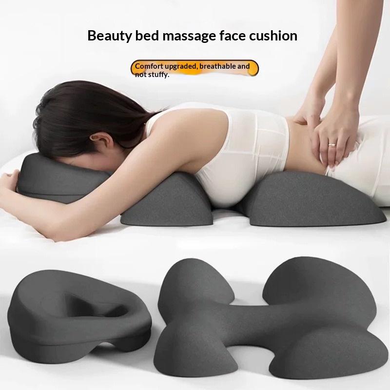 Memory Foam Face Pillow for Massage Bed Spa Salon Facial Hole Cushion with Chest Support for Comfortable Sleeping