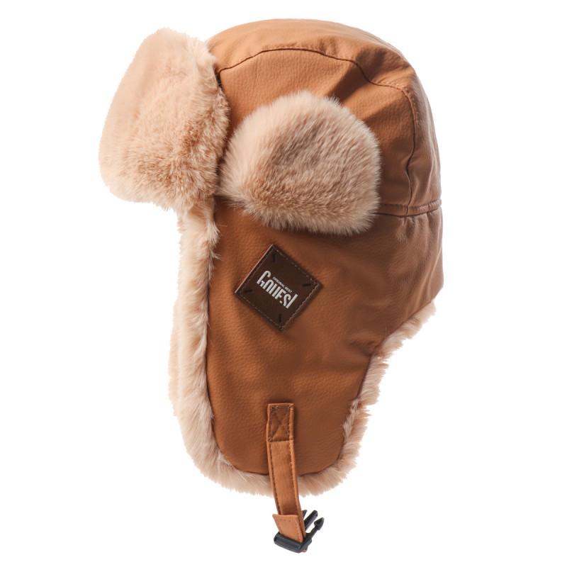 Unisex Vintage Leather Aviator Hat Winter Warm Fleece Lined Ear Protection Cap Motorcycle Riding Outdoor