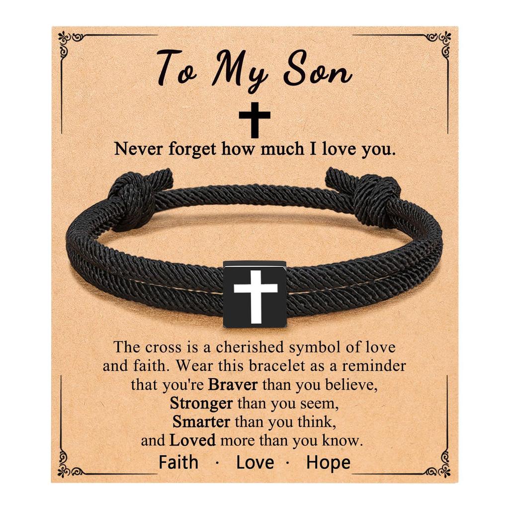 Easter Basket Stuffers for Teens Men Women Inspirational Religious Bible Verse Joshua 1:9 Cross Bracelet