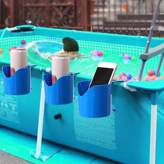 Swimming Pool Drink Holder Hollow Design Stackable Universal Simple Installation Pool Edge Drink Holder Poolside Can Holder