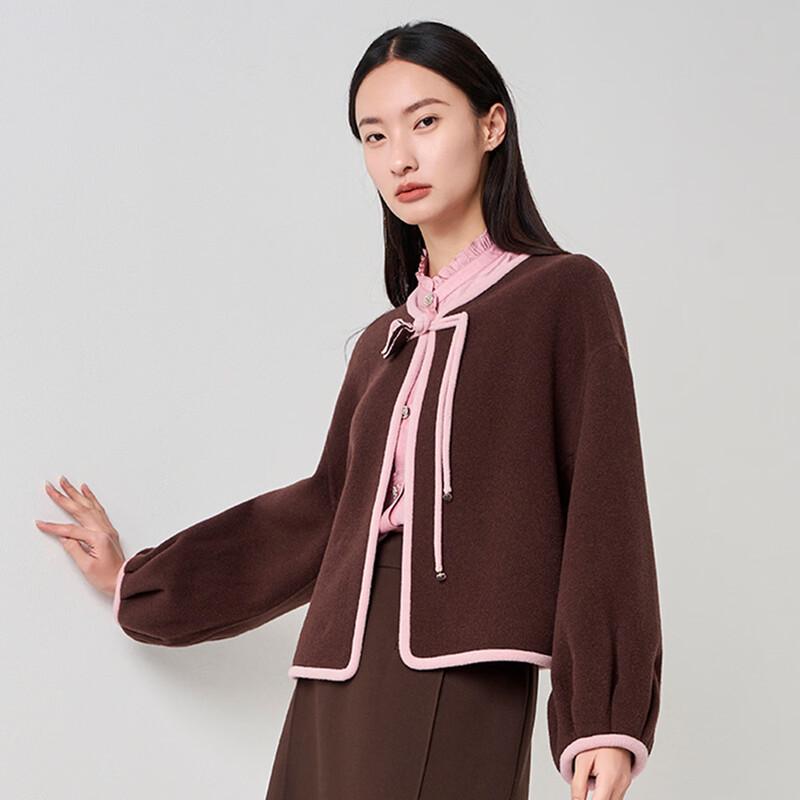 Iveni 2025 Winter Double-Faced Wool Coat AEOE751