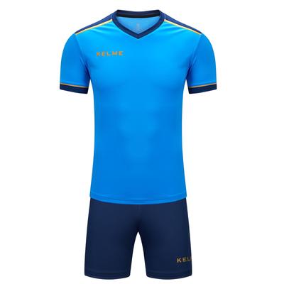 Kelme Men's Soccer Practice Set: Football Shirt and Pants (Blue, L)