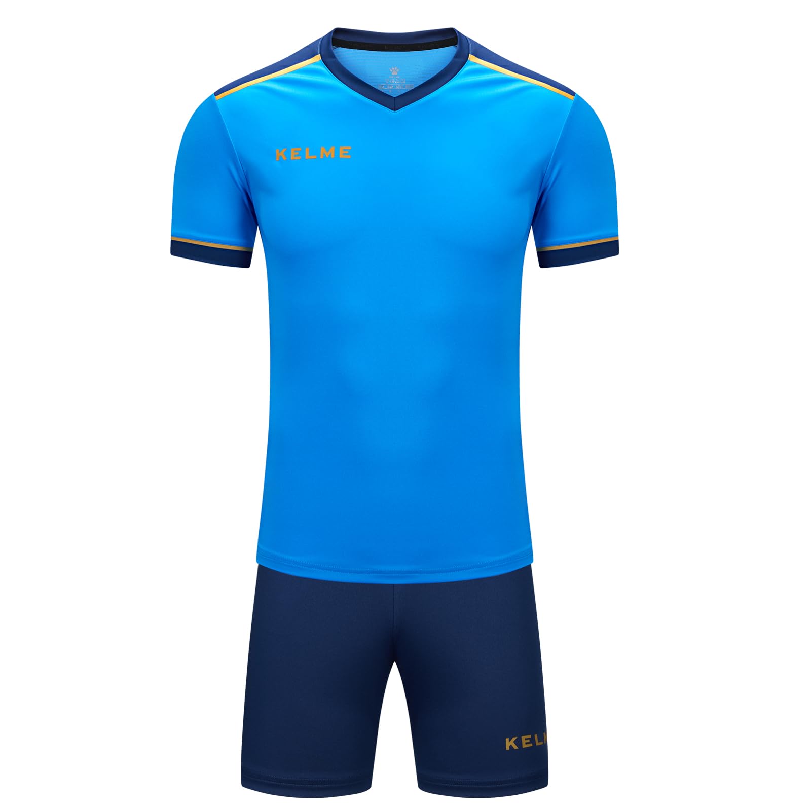 Мужской тренировочный комплект для футбола Kelme: Футбольная футболка и шорты (Синий, Л)