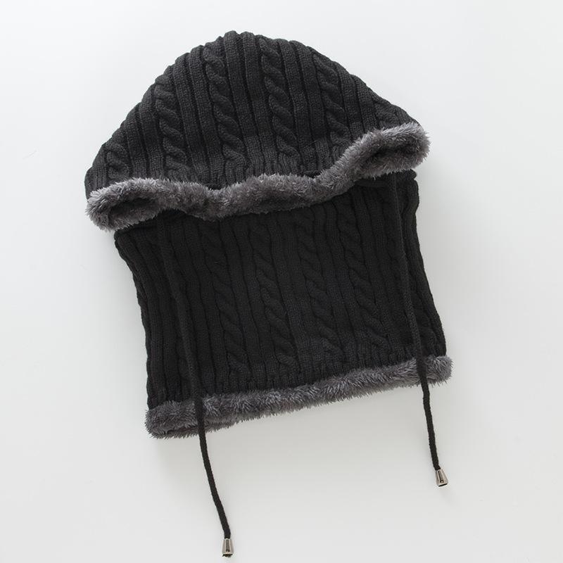 Pull tricoté en peluche pour femmes, pâte frite torsadée, écharpe une pièce, chapeaux d'oreilles en laine, hiver