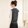 TUHUANG Damen Reiner Wolle Pulloverweste mit halbem Reißverschluss