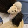 Cute Elastic Plush Bear Hair Ties Furry Ball Ponytail Holder Lovely Elastic Band