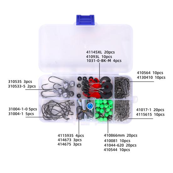 Fishing Weights Sinkers Fishing Hooks Set with Storage Box High Durability Rust Resistant Compact Portable Fishing Rig Kit