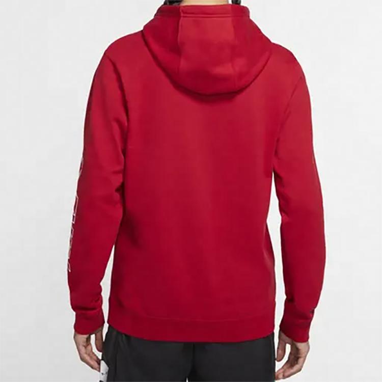 Nike Sportbekleidung Club Print Langarm-Pullover-Hoodie mit Kordelzug Herren-Hoodie Rot CU3670-687