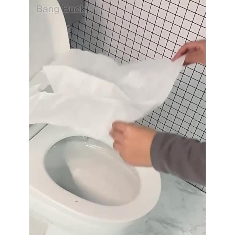 50 Stück Einweg-Toilettensitzbezüge, hygienisch und tragbar. Ideal für Reisen, Hotels und öffentliche Toiletten.