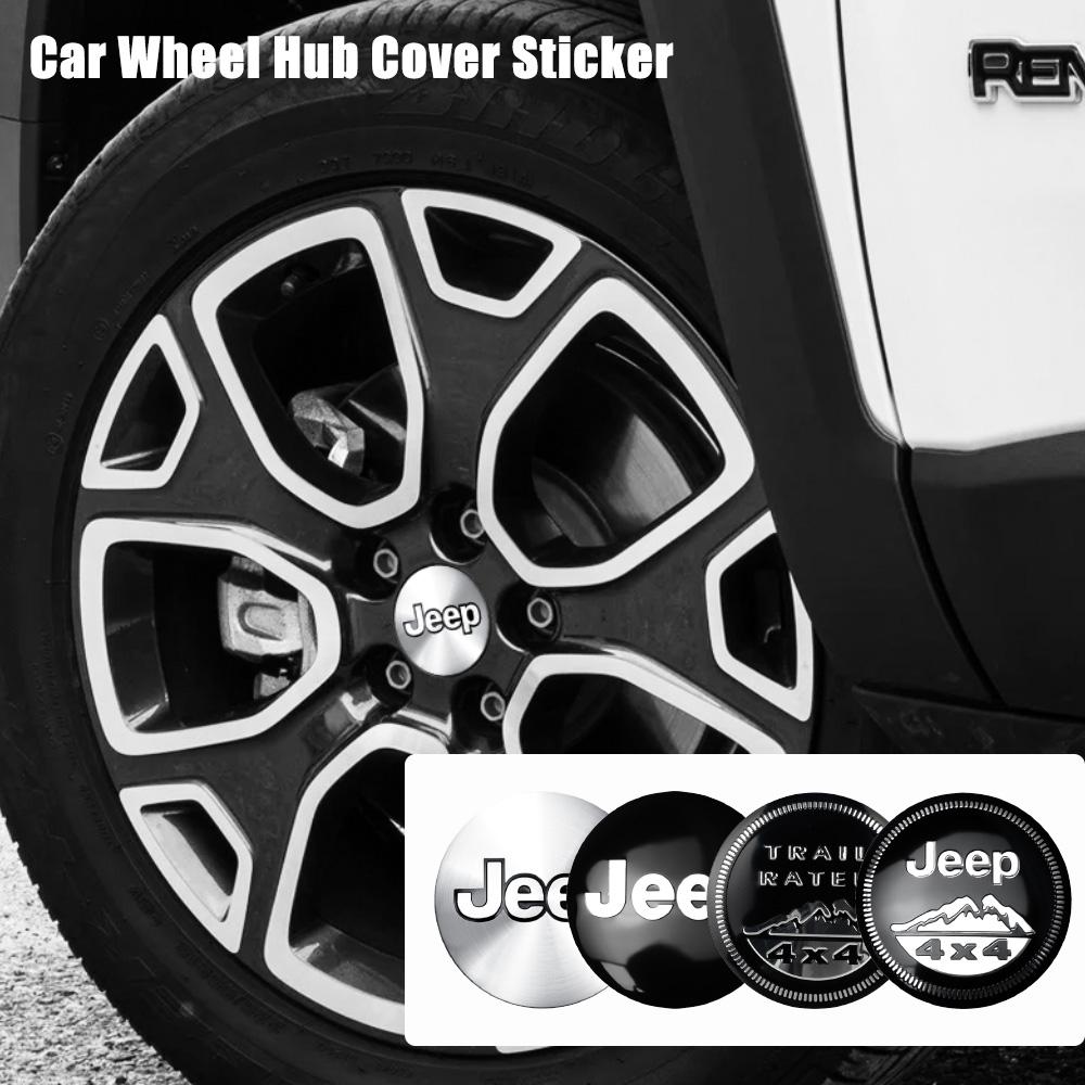 56mm Car Wheel Center Hub Stickers Hub Cover Decals Decoration Auto Accessories For Jeep Renegade Patriot Wrangler GrandCherokee ALM1