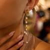 Yori Fashion Freshwater Pearl Tassel Pendant Spiral Earrings for Women 18k PVD Plated Summer Jewelry 2025