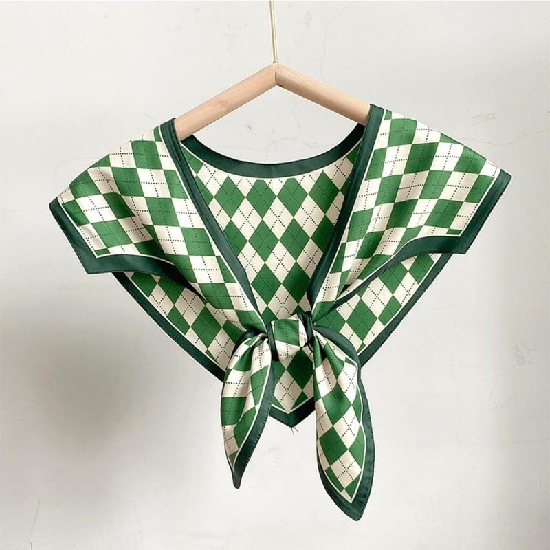 Perfect Match Decorative Shawl Fake Collar For Women, Fashion Knotted Triangle Scarf Summer Shoulder Cape, Detachable Shirt False Collar