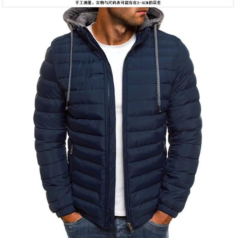 Men's Lightweight Puffer Jacket Hooded Warm Winter Quilted Coat Cotton