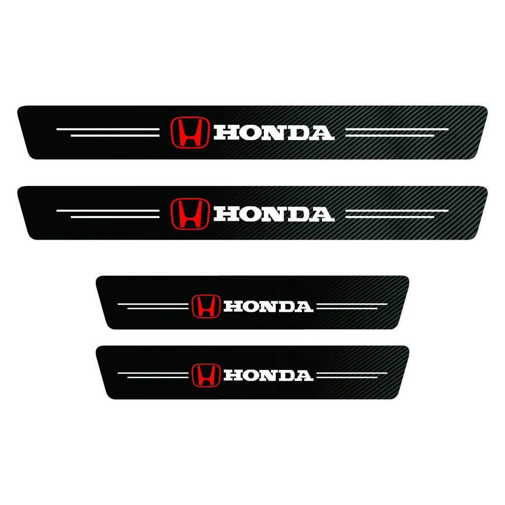 5Pcs Carbon Fiber Car Door Sill Sticker Auto Threshold For Honda Civci FIT CRV Accord Jazz HRV Dio Stepwgn Prelude Insight