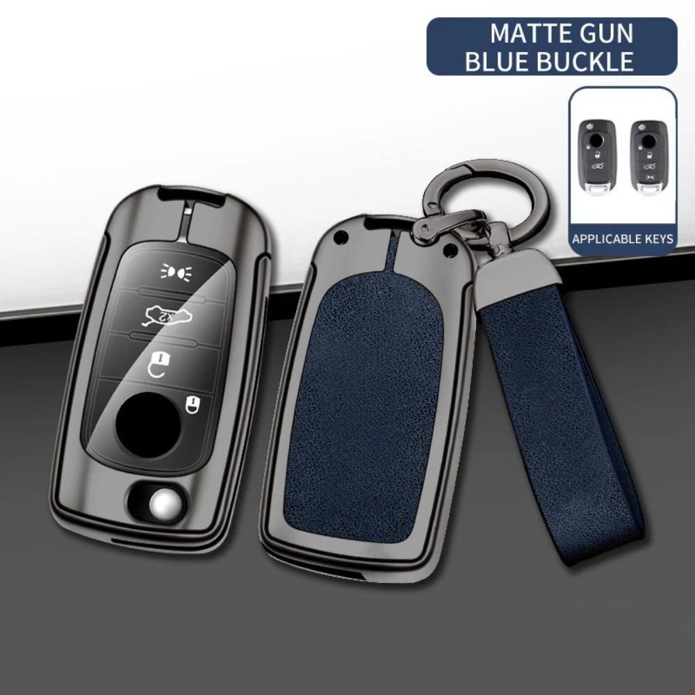 Suitable for Fiat TIPO 2016 2017 2020 2021 Zinc Alloy Car Key Case Leather High-end Car Key Shell Key Cover Accessories