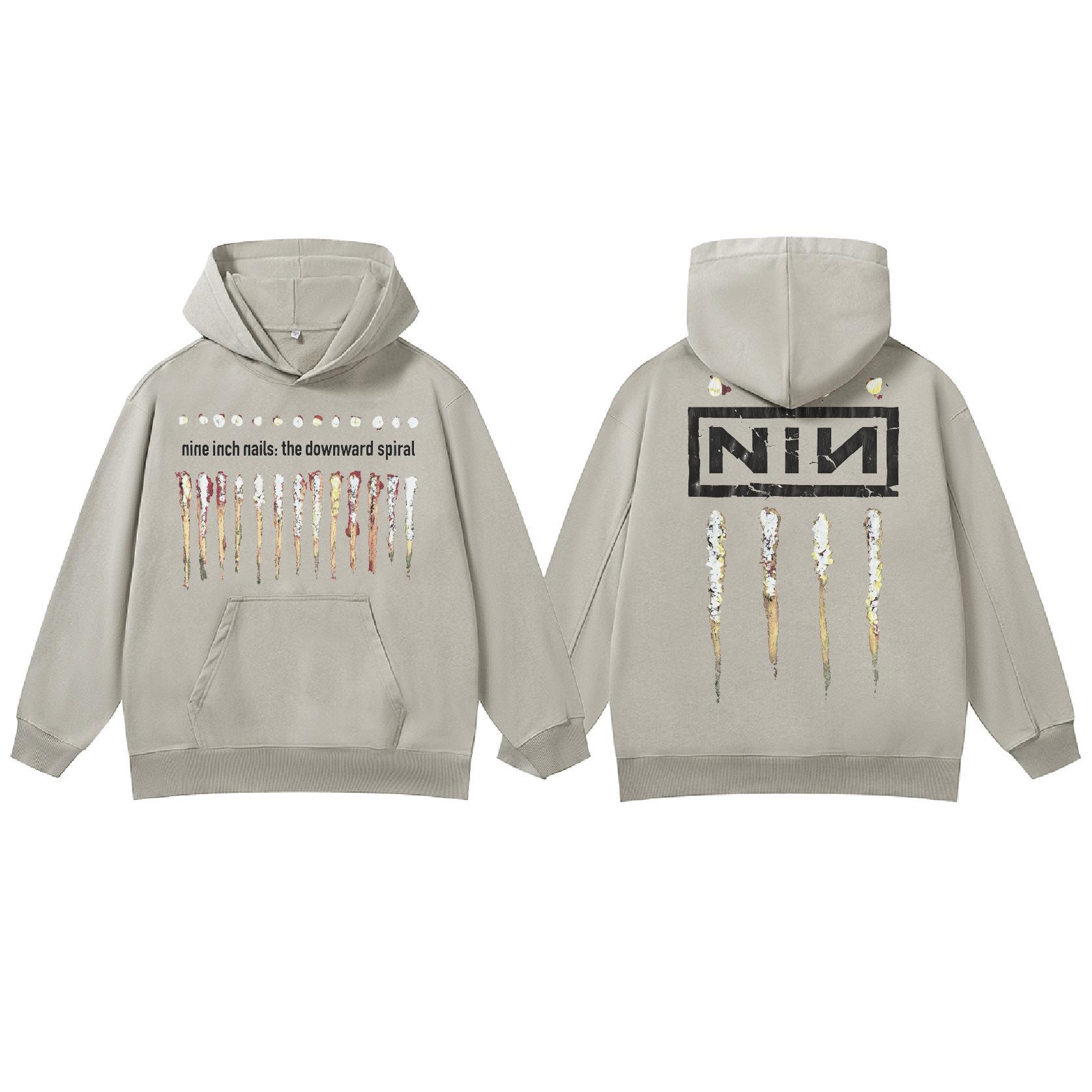 

2025 Толстовка с капюшоном из махровой вязки Nine Inch Nails 3D - Осенне-зимняя коллекция Extra Large