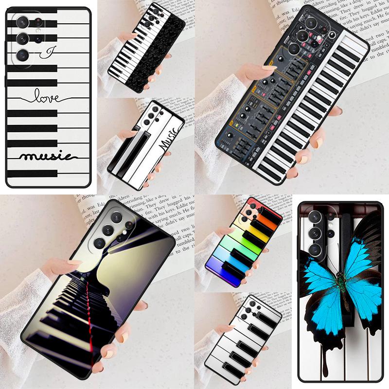 Piano Keys Music Keyboard Cell Phone Case for Samsung Galaxy S26 Ultra S25 S24 S23 S22 S21 S20 Note10 Cover