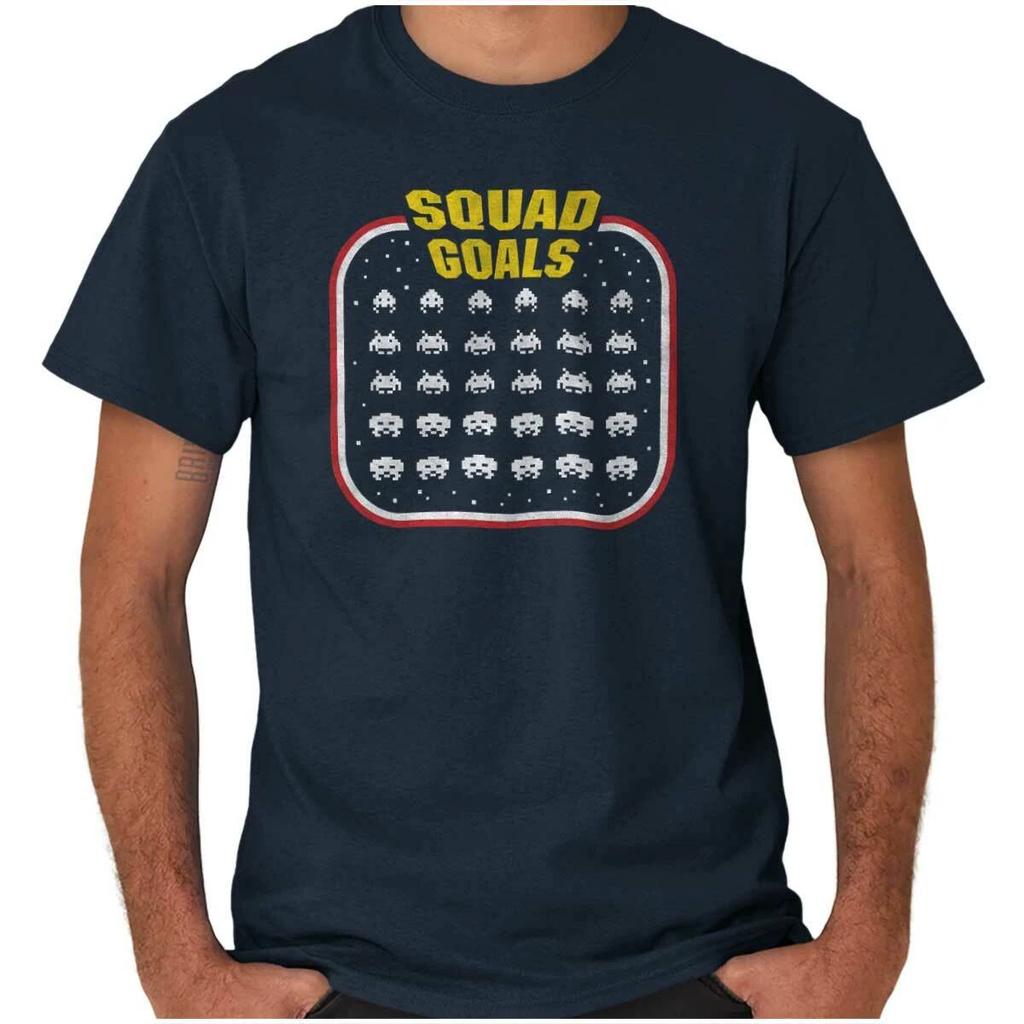 Funny Gamer Squad Goals Gaming Joke Retro Womens or Mens Crewneck T Shirt Tee