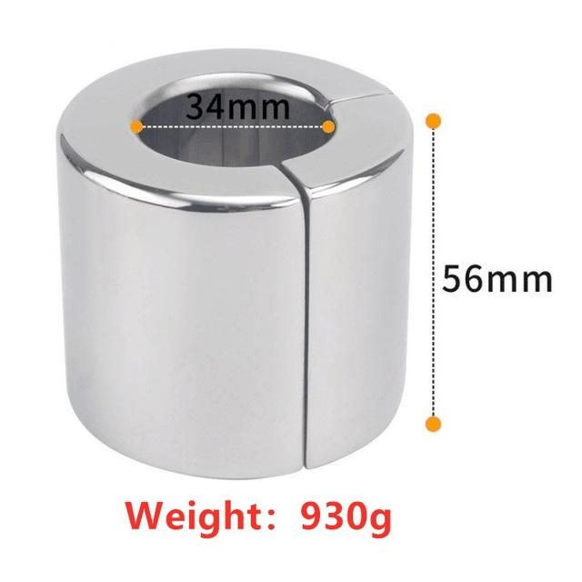 Stainless Steel Ball Stretcher Scrotum Pendant Heavy Magnetic Penis Lock Cock Ring Bondage Metal Erection Male Delay Sex Toy Man