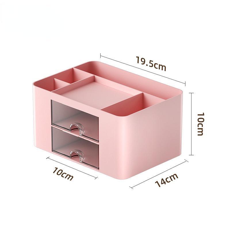 Creative Transparent Drawer Storage Box Desktop Cosmetics Organizer Student Large Capacity Pen Holder School Office Stationery Supplies ADM