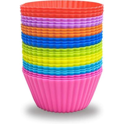 12er Pack Silikon Backförmchen Wiederverwendbare Muffinförmchen Antihaft Cupcake Förmchen Set Cupcake Silikonförmchen Silikon Cupcake Halter