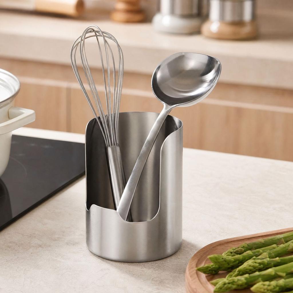 Tapa de Olla de Acero Inoxidable y Soporte para Utensilios con Reposaflechas para Encimera de Cocina