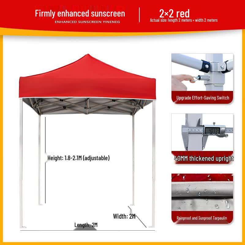 Heavy-Duty Outdoor Folding Canopy Tent 2m x 2m