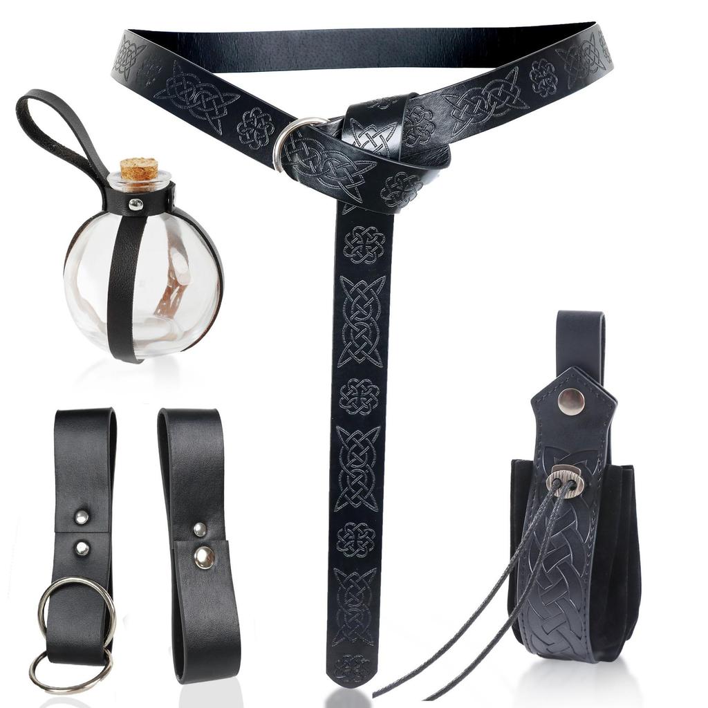 Medieval Viking Leather Cosplay Costume – Magic & Steampunk Props for Halloween