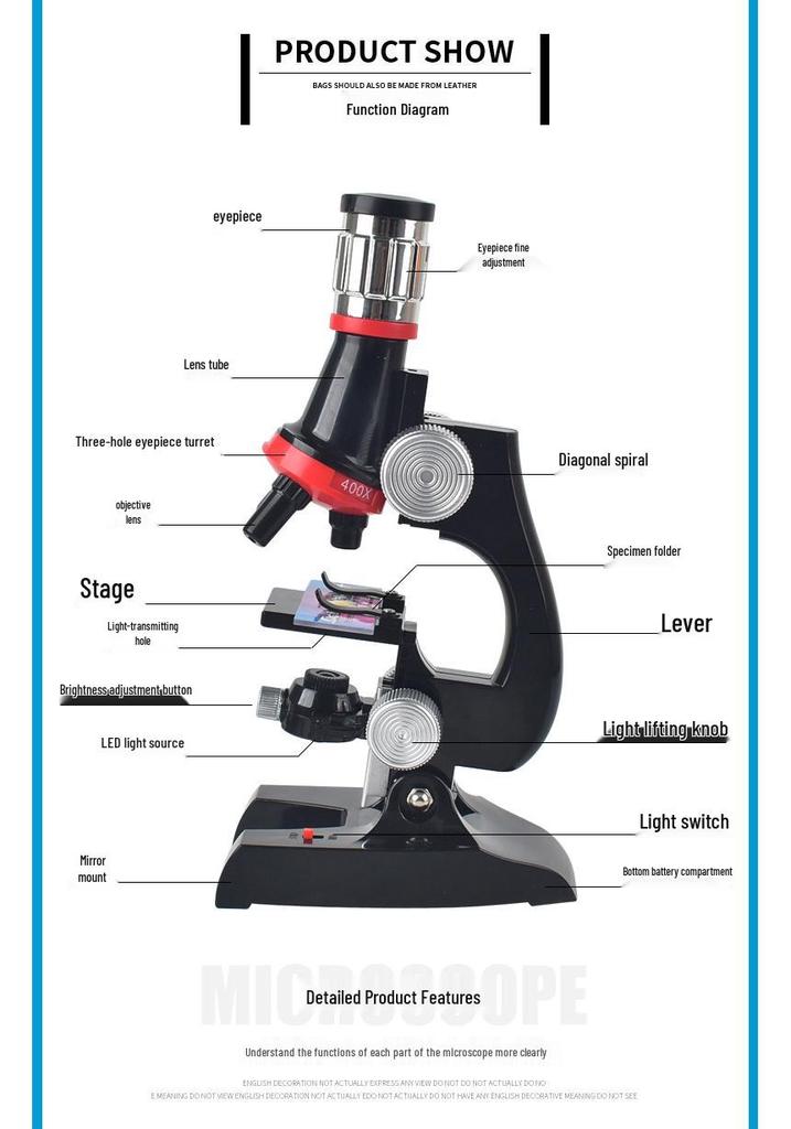 HD Biological Microscope for Kids – Educational Science Toy with High Magnification for Students