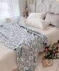 Floral Pattern Sofa 110 X Korean Bed Vintage Retro Flower Pattern Sofa Cover Blanket, Fluffy, Fluffy, Cover, Multi-cover, 150cm, Goods, Thread, (Gray)