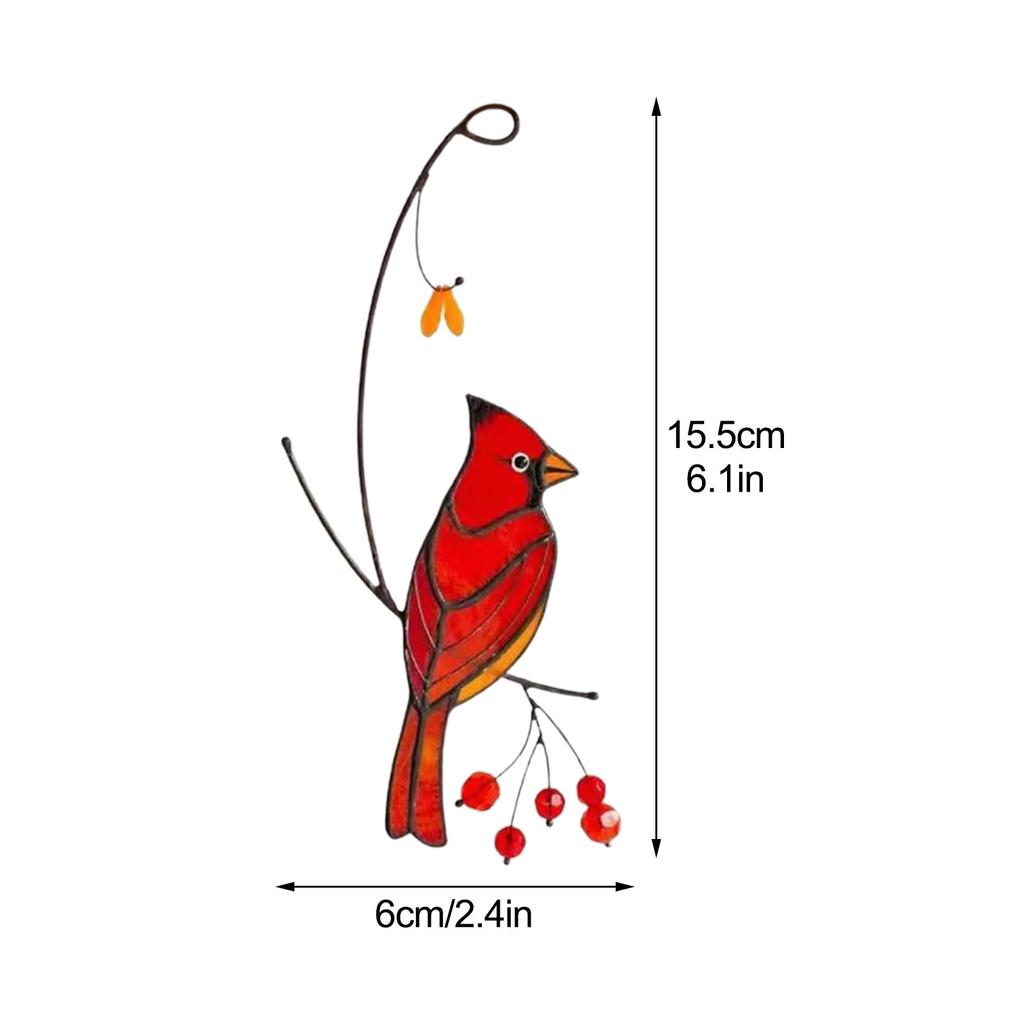 Uccelli in Schiuma Artificiale Simulati Cardinale in Lega di Zinco Decorazione da Appendere per Casa Finestra Scrivania
