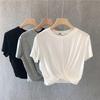 Korean Style Knotted Sports Casual Women's Crop Top