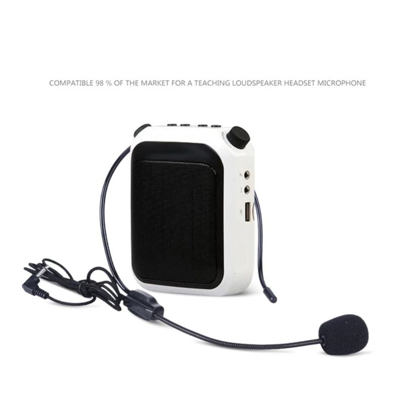 New Portable Wired Microphone Head-mounted 3.5mm Plug Headset Microphone Video Recording Flexible Speech Headset Mic