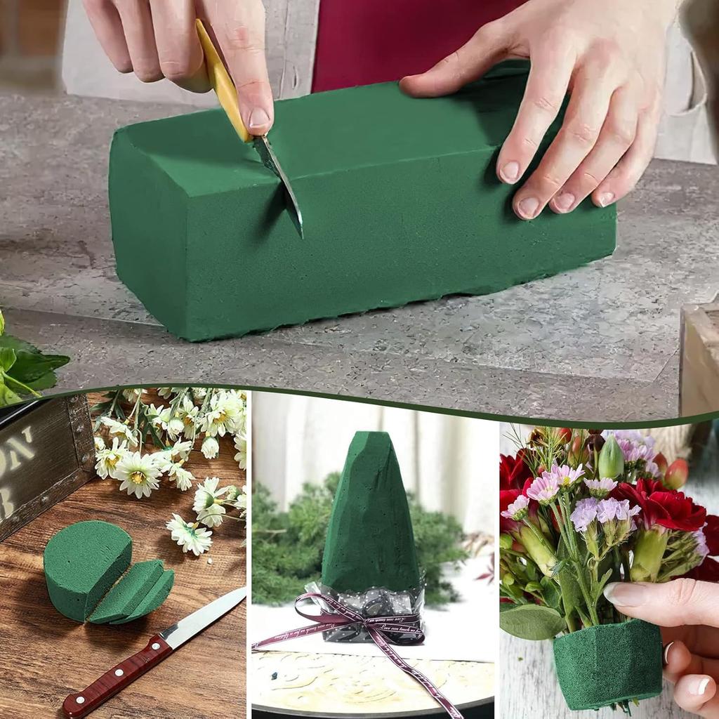 Blocco di Spugna Floreale Verde Fai da Te Spugna per Composizioni Floreali Mattoni Assorbenti Secchi Umidi per Fiore Compleanno Matrimonio Decorazione Giardino