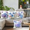 Home Decor Butterflies & Hydrangeas Floral-Printed Pillow Covers Pattern Cushion Cover Suitable for Sofa Bedroom Car Pillow