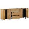 3 Piece Sideboards Brown 60x33x75 Cm Solid Mango Wood