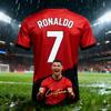 Camiseta de Futebol Infantil Moderna com Estampa 3D da Camisa de Futebol do Ronaldo