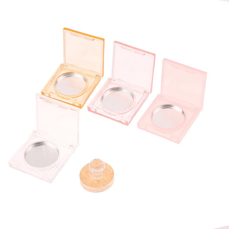 Quadratische Parfüm-Creme-Box Rouge Highlighter Concealer Leeretui mit Aluminiumplatte Kosmetikbehälter aus Kunststoff Klare Make-up-Hülle