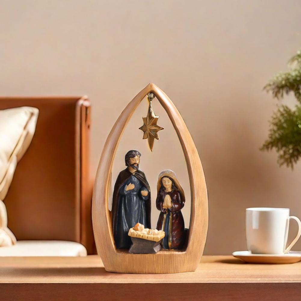 Nativity Resin Figurine Resin Holy Family Nativity Figurine Set Joseph Mary Jesus Sculpture for Home Office Decor Advent Statue