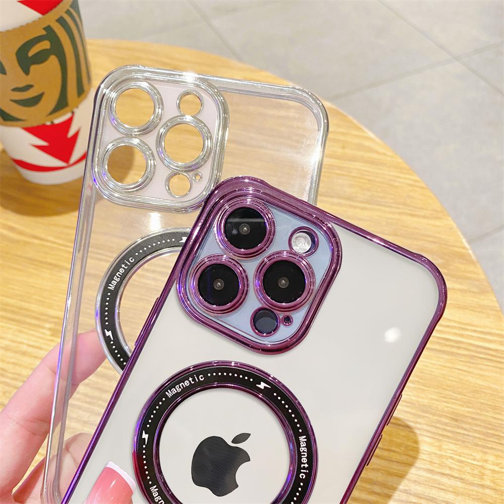Luxury Classic Plating Magnetic For Magsafe Wireless Charging Case For Iphone 14 13 12 11 Pro Max Plus Shockproof Bumper Cover