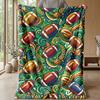 Football Passion Poster Theme blanket Lightweight Warm Flannel Blanket Decorative Throw Blanket for Home Decoration